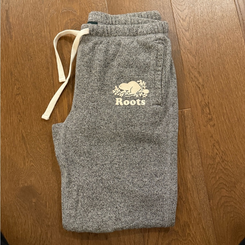 ROOTS Organic Original Cotton Grey Salt & Pepper Slim Jogger Sweatpants
